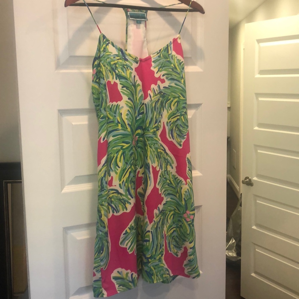 Pink and green summer dress. Southern frock.